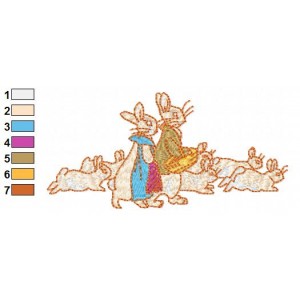 Beatrix Potter Family Embroidery Design
